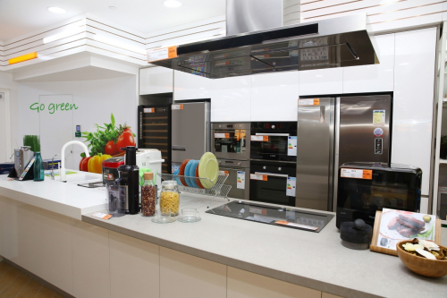 Fortress multi-purpose kitchen zone featuring a vast range of the latest ovens, steamers, refrigerators and other kitchen appliances, is configured to give consumers a real sense of how products will feel in the home and fit in with their lifestyles